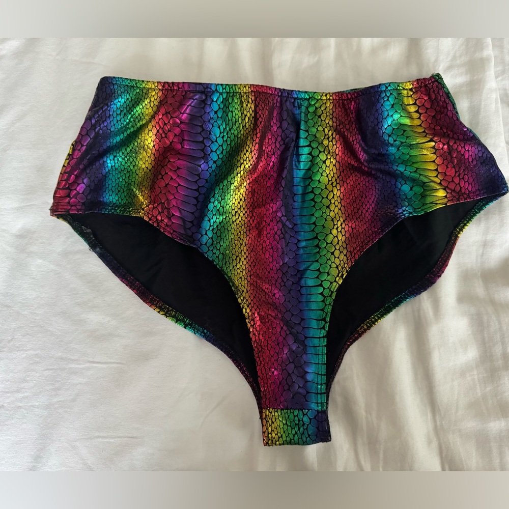 Rainbow Snake Patterned Hot Pants